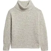 Superdry Femme Pull Côtelé Brossé à col Ample Gris Taille: 38-40
