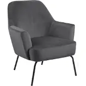 AC Design Melissa Fauteuil en velours, gris.