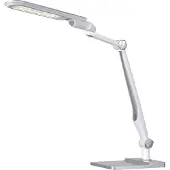Hansa - Styro Lampe de bureau LED Multiflex, avec variateur continu, 3 niveaux de température de couleur, avec pieds et pince-étau, argent