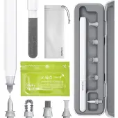 KEYBUDZ AirCare Kit de Nettoyage Premium – 2 Chiffons en Microfibre sans Peluche – 6 Lingettes Antibactériennes Humides et Sèches – 10 Carrés Adhésifs AirCare - Gris