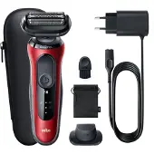 Braun Series 6 61-R1200s Rasoir à grille Tondeuse Noir, Rouge