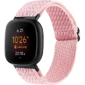 Cover-Discount Fitbit Versa 4 / Sense 2 - Bracelet de remplacement en nylon rose (Nylon), Sangles de montre, Rose