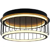 Searchlight Plafonnier contemporain, forme circulaire, aluminium blanc, abat-jour en silicone noir, éclairage LED, 40W, 3000K