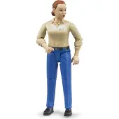 BRUDER Figurine Br Femme Peau claire+pantalon Bleu 60408