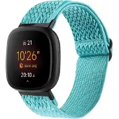Cover-Discount Fitbit Versa 4 / Sense 2 - Bracelet de remplacement en nylon bleu clair (Nylon), Sangles de montre, Bleu