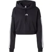 Adidas Sweat de sport 'ESSENTIALS 3-STRIPES FRENCH TERRY CROPPED' noir / blanc