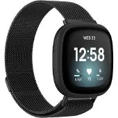 Cover-Discount Fitbit Versa / Sense - Bracelet milanais noir (Acier inoxydable), Sangles de montre, Noir