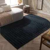 FRAAI Tapis de forme irrégulière | Lines Anthracite | 140x200cm | Anthracite | Forme libre | Tapis