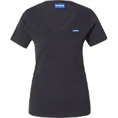 HUGO Classic 10258021 Blue Short Sleeve V Neck T-shirt Noir L Femme