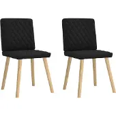vidaXL Chaise de salle à manger 2 pcs. tissu noir
