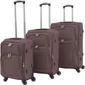 vidaXL Ensemble de 3 valises souples trolley marron café