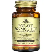 Solgar , Folate, 666 mcg, 100 Comprimés (666 mcg EFR par Comprimé)