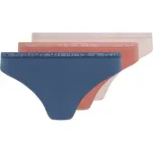 Tommy Hilfiger Femmes, Sous-vêtements, Tangas pour femmes en pack de 3, Bleu, Multicolore, Rose, (Lot de 3, XS)