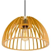 SLV WUD, luminaire suspendu, E27, demi-ronde, extrémité de câble ouverte, 1 x max. 60W, noir 1008045