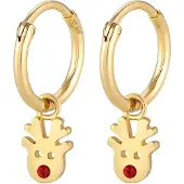 Elli Boucles d'oreilles or / rouge