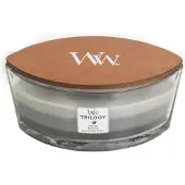 Woodwick Trilogy Ellipse Warm Woods 453g Candle Argenté