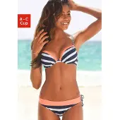 Kangaroos Hauts de bikini bleu marine / abricot / blanc