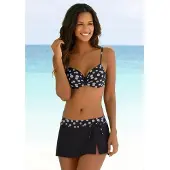 LASCANA Bas de bikini noir / blanc