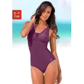 LASCANA Maillot de bain modelant 'Dagmar' aubergine