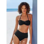 LASCANA Bas de bikini 'Scallop' noir
