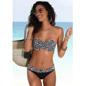 LASCANA Bas de bikini noir / blanc