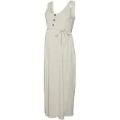 Mamalicious Evi Lia Ankle Sleeveless Midi Dress Beige XS Femme