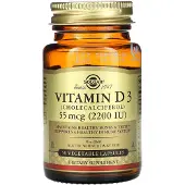 Solgar Vitamine D3 2200 UI (55 mcg) 50 gélules