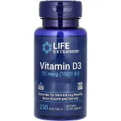 Life Extension - Vitamine D3 25 mcg (1000 UI) (250 capsules molles)