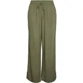 Pieces Pia Wide Leg High Waist Pants Vert L Femme