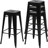 MCW Tabouret de bar -A73 Métal (lot de 4)