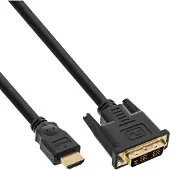 InLine 17662P Câble HDMI-DVI HDMI mâle à DVI 18+1 mâle Contacts dorés 2 m