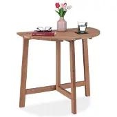 B2X Table à rabat semi-ronde en bois marron