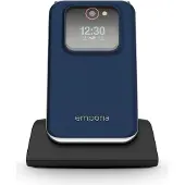 Emporia JOY V228 blue Téléphone à clapet 2,8 pouces - sans abonnement, compatible avec tous les réseaux