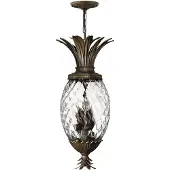 HINKLEY Lampe à suspendre, plafonnier, acier verre lin, D 31,8 cm