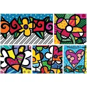 Bluebird Puzzle Puzzle Romero Britto - Collage: Hearts and Flowers - 1500 pièces