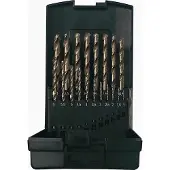 Projahn Jeu de forets hélicoïdaux BASIC, HSS-Co, 19 pièces, Ø 1-10 mm / pas de 0,5 mm, en cassette plastique
