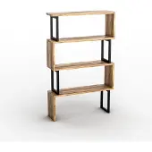 CALICOSY Bibliothèque en noyer | 100% Mélamine | Cadre en métal