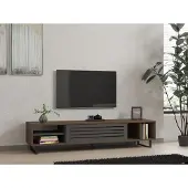 Skye Decor , Eray- Eray PUQ, couleur noyer,anthracite, armoires TV, 35x160x40 cm, panneau de particules 100% mélaminé