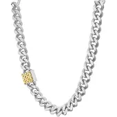 BOSS Collier Curb à Maillons Texturés et Fermeture Magnétique, (Acier inoxydable)