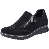 Rieker Chaussons pour femmes, modèle décontracté, avec semelles amovibles, couleur noire