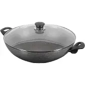 Ballarini Induction granite wok with 2 handles & lid