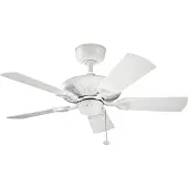 Elstead Lighting Ventilateur de plafond silencieux Kevlar Ø107cm IP44 Extérieur, Ventilateur, Blanc