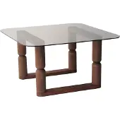 Skye Decor , Stoa - Bronze, table basse, verre trempé à 100 %, bronze, 80 x 80 x 42 cm