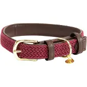 Kentucky Nylon Plaited Dog Collar Marron 28 cm