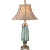 QUOIZEL Lampe de table, céramique, laiton ancien, H 86,4 cm
