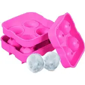 Relaxdays 2x bacs-à-glaçons, Bacs à glaçons + moules à glace, Rose, Pink
