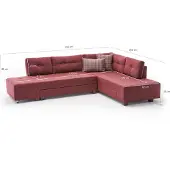Hannah Home , Manama- BLC1185, Claret, Rouge, Canapés-lits, Structure : bois / panneaux de fibres