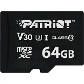 Patriot Memory Carte mémoire microSDXC Patriot VX Series 64 Go V30 Classe 10 UHS-I U3 4K UHD PSF64GVX31MCX