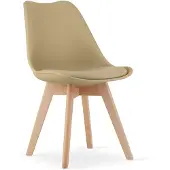 Leobert MARK chaise - beige foncé / pieds naturels x 1