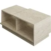 Skye Decor , Consept - Travertine, table basse, travertin, panneaux de particules 100 % mélaminés, 90 x 45 x 36 cm